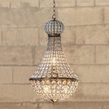 Elegant Palace Glass & Metal 5 Light Chandelier