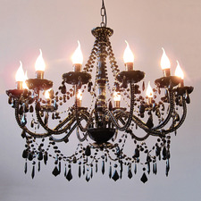 Cassie Black Acrylic 12 Light Chandelier