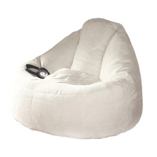 Cream Plush Faux Fur Beanbag Chair