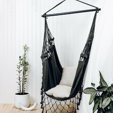 French Provincial Hanging Hammock Chair Charcoal