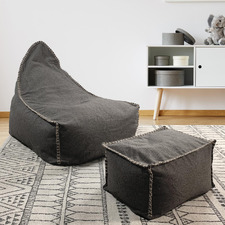 2 Piece Sanders Bean Bag & Ottoman Cover Set
