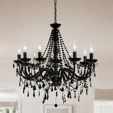 Cassie Black Acrylic 12 Light Chandelier