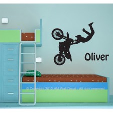 Personalised Name with Dirt Bike Wall Sticker set