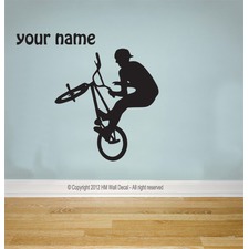 Personalised Name and BMX Bike Wall Decal