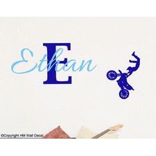 Personalised Name with Bike Wall Sticker