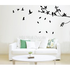Birds with Branch Wall Art Decal