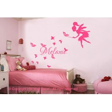 Personalised Name with Fairy and Butterflies Wall Sticker