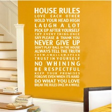 House Rule,17 House Rules, Wall Quote Decal