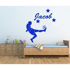 Personalised Name with Football Player Wall Sticker