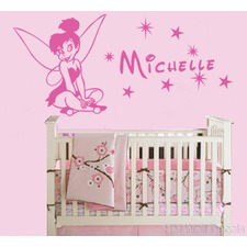 Personalised Name and Tinker Bell Wall Sticker