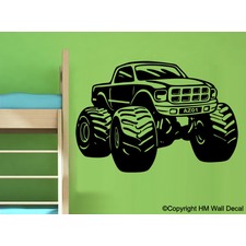 Personalised Monster Truck Removable Wall Art Sticker