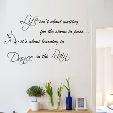 Life isnt About Waiting for The Storm To Pass... Inspirational Quote Wall Art Decal