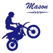 Personalised Name and Dirt Bike Wall Sticker set