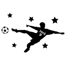 Personalised Soccer Player Removable Wall Sticker