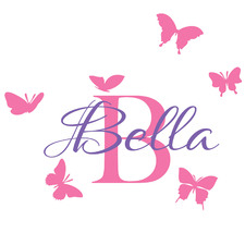 Personalised 6 Butterflies Removable Wall Sticker