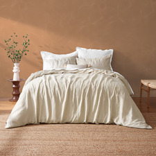 Oatmeal Natural Home Vintage Washed Hemp Linen Quilt Cover Set