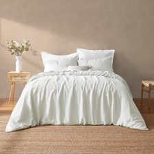 Dove Grey Natural Home Vintage Washed Hemp Linen Quilt Cover Set