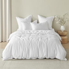 White 400TC Bamboo Quilt Cover Set