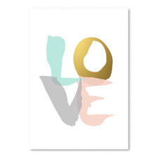 Love Mint Blush Gold Printed Wall Art