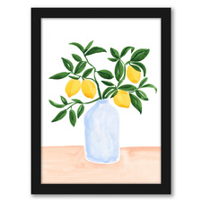 Lemon Tree Branch In A Vase Printed Wall Art