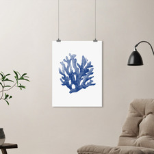 Blue Coral 3 Printed Wall Art