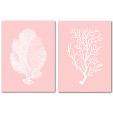 Mil Pink Sea Coral Canvas Wall Art Diptych by Adam's Ale