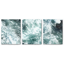 Coastal Storm Canvas Wall Art Triptych by Hope Bainbridge