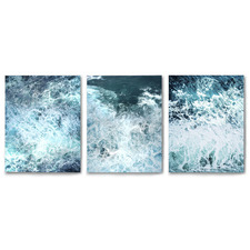 Stormy Ocean Waves Canvas Wall Art Triptych by Tanya Shumkina