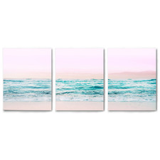 Pastel Beaches Canvas Wall Art Triptych by Tanya Shumkina