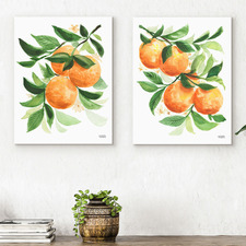 Oranges Watercolour Printed Wall Art Diptych