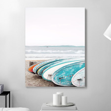Surfboards Waiting for Surfers Printed Wall Art