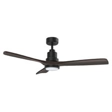 Mallorca Matte Black Woodgrain 3 Blade DC Ceiling Fan with LED