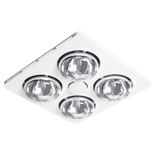 Essence 369mm White 3-in-1 Bathroom Heater Exhaust Fan with LED Light