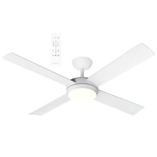Quantum Matte White DC Ceiling Fan with LED Light