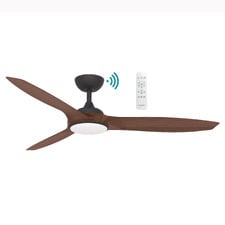 Newport 142cm Walnut & Old Bronze DC Smart Ceiling Fan with LED Light