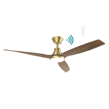Triumph 132cm Walnut & Antique Bronze DC Smart Ceiling Fan with LED Light