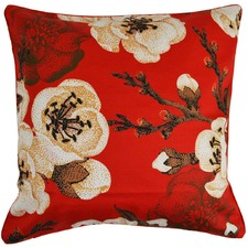 Red Cherry Blossom Cotton Cushion