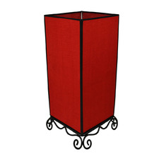 40cm Rectangular Boudoir Silk & Steel Table Lamp