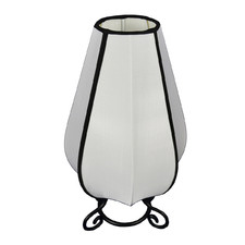 40cm Small Boudoir Silk & Steel Table Lamp