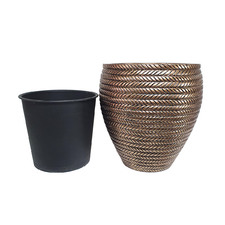 2 Piece Rope Style Jardiniere Planter Set