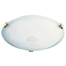 Sauser Clips Alabaster 2 Lamp Oyster Light