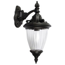 Newark One Light Outdoor Wall Light Down Facing in Black