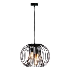 Verity Black Steel Wire 3 light Pendant