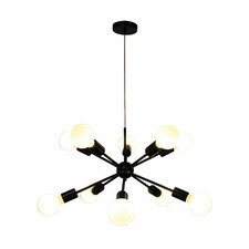 Black Lugo Metal 10 Light Pendant