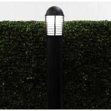 Velika Louvred Cast Bollard Outdoor Light in Black