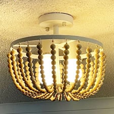 Digby Natural Beaded Semi Flush Ceiling Light