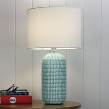 Holding Ceramic & Linen Table Lamp