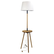 Toft Wooden Floor Lamp with USB