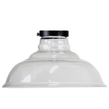 Miyun Clear Glass & Steel Ceiling Light Shade