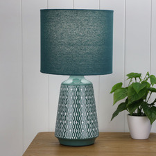 45cm Turkana Ceramic & Cotton Table Lamp